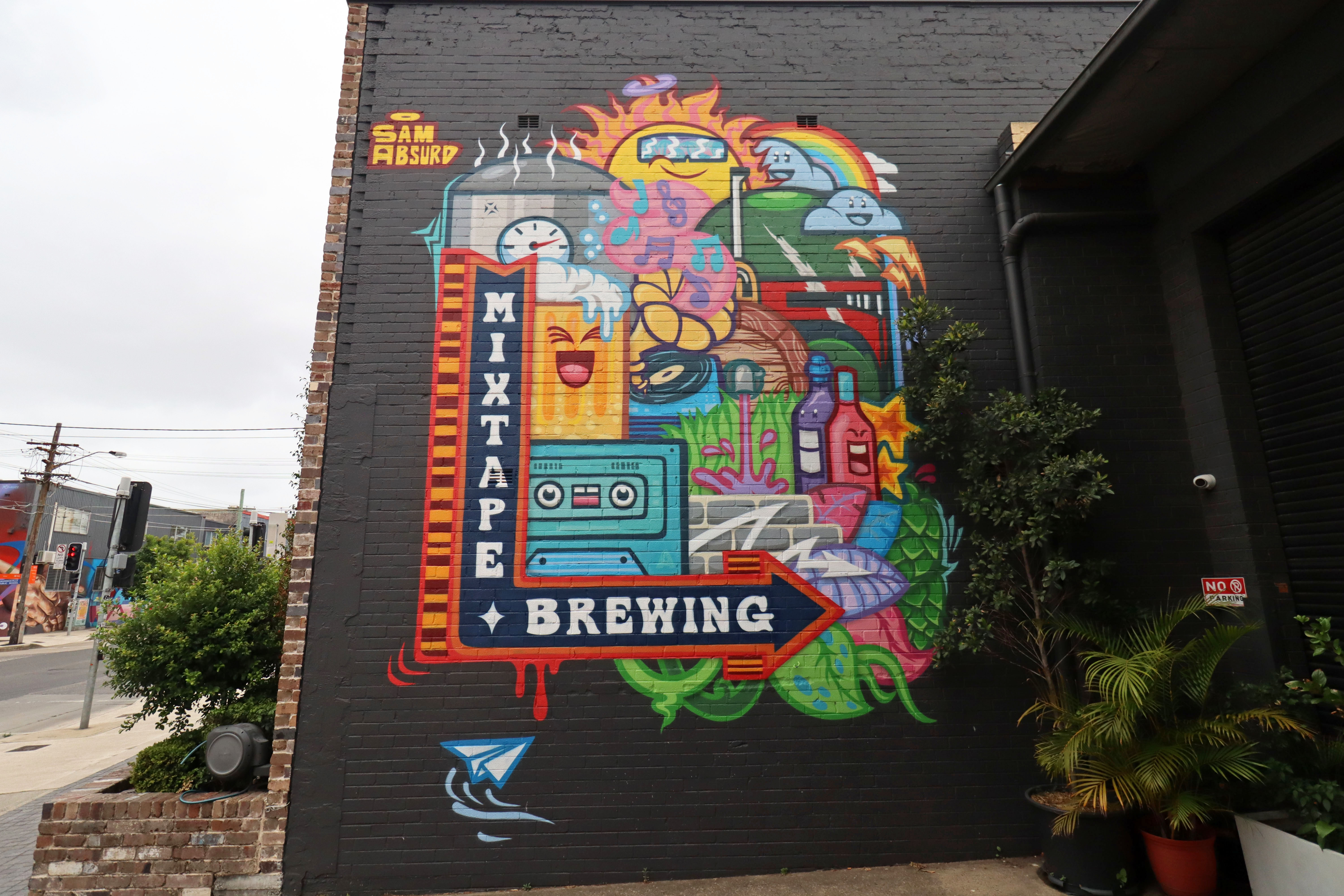 Mixtape Brewing by Sam Absurd | Street Art NSW
