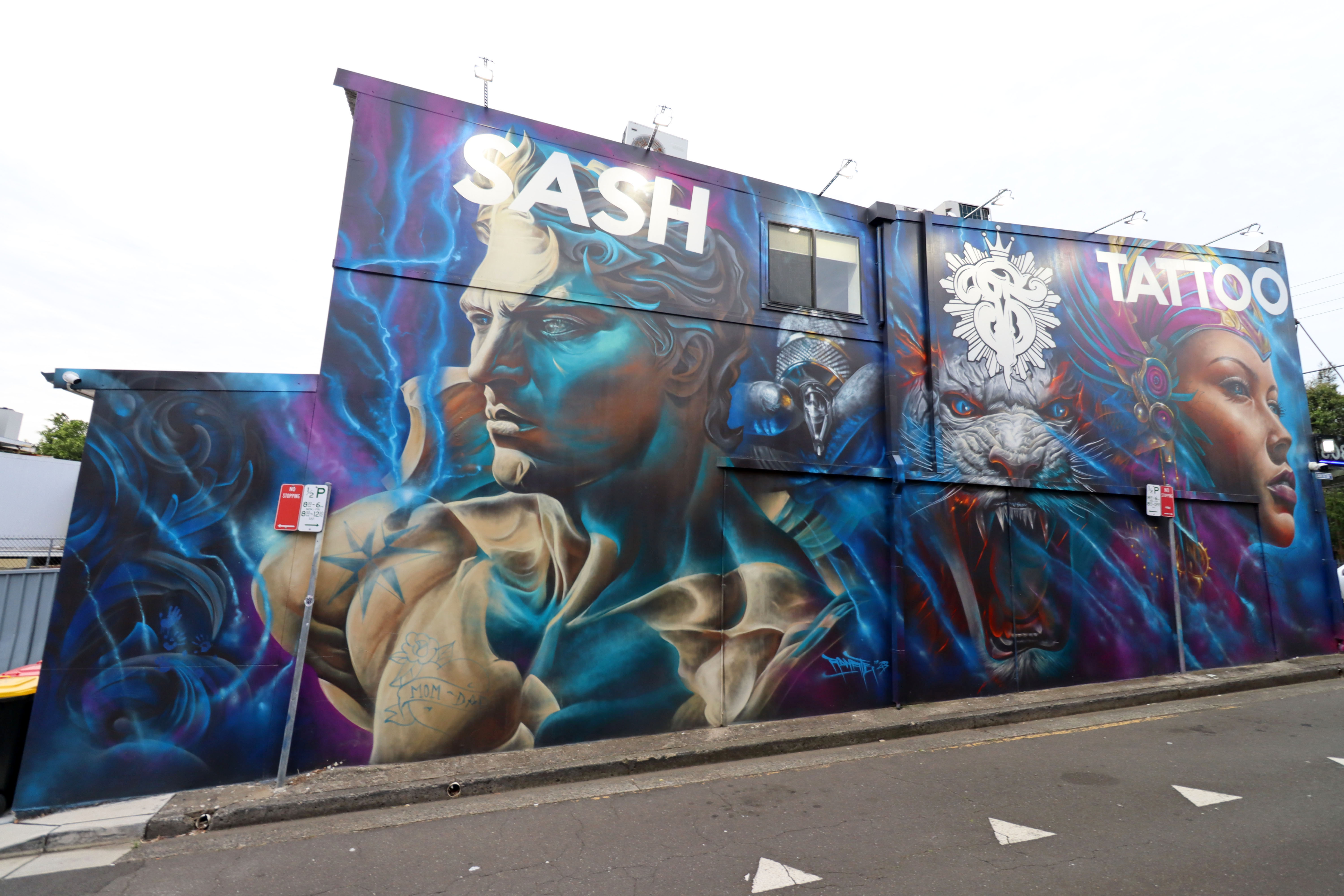 Sash Tattoo by Adnate | Street Art NSW