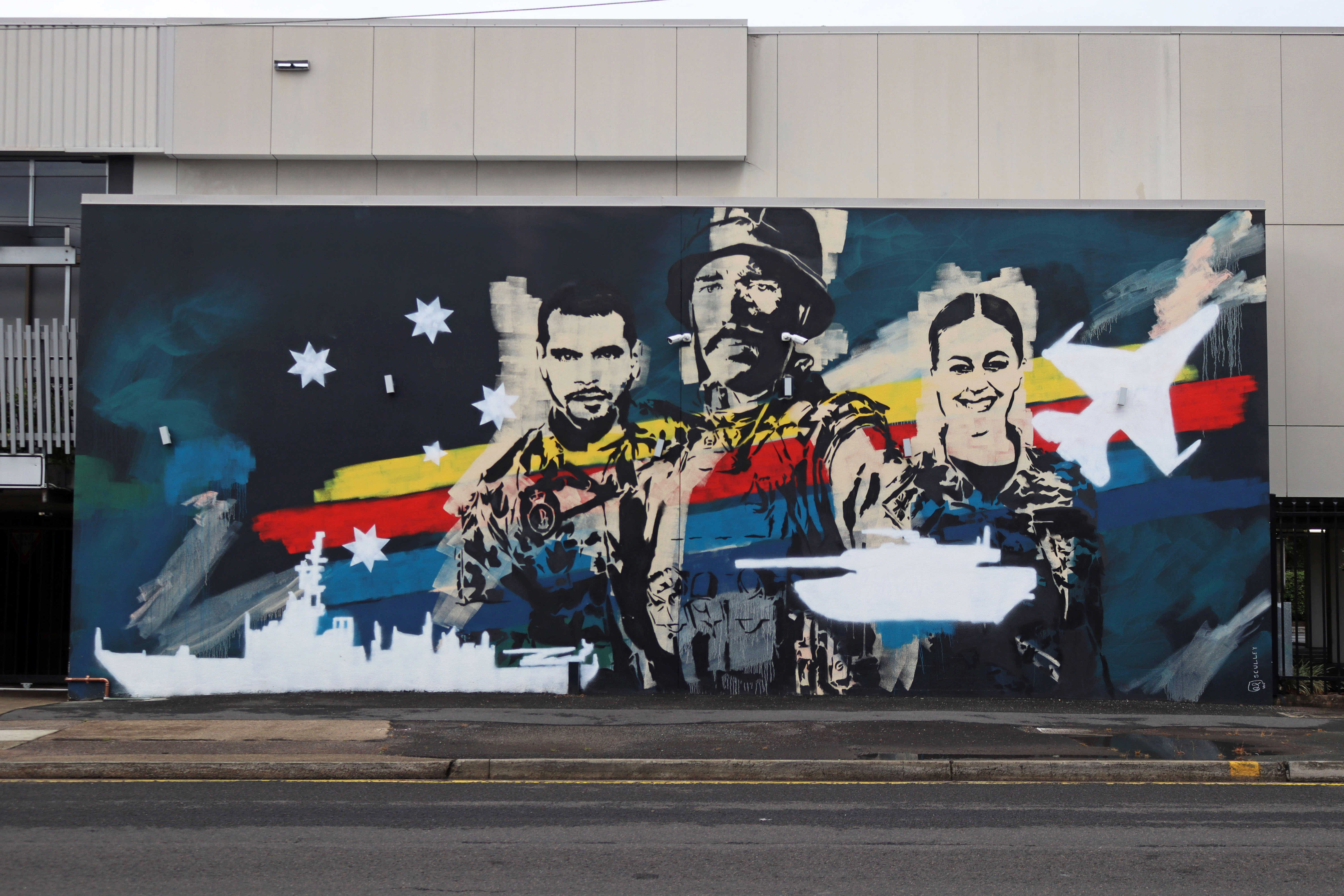 Navy, Army and Air Force by Sarah Sculley | Street Art NSW