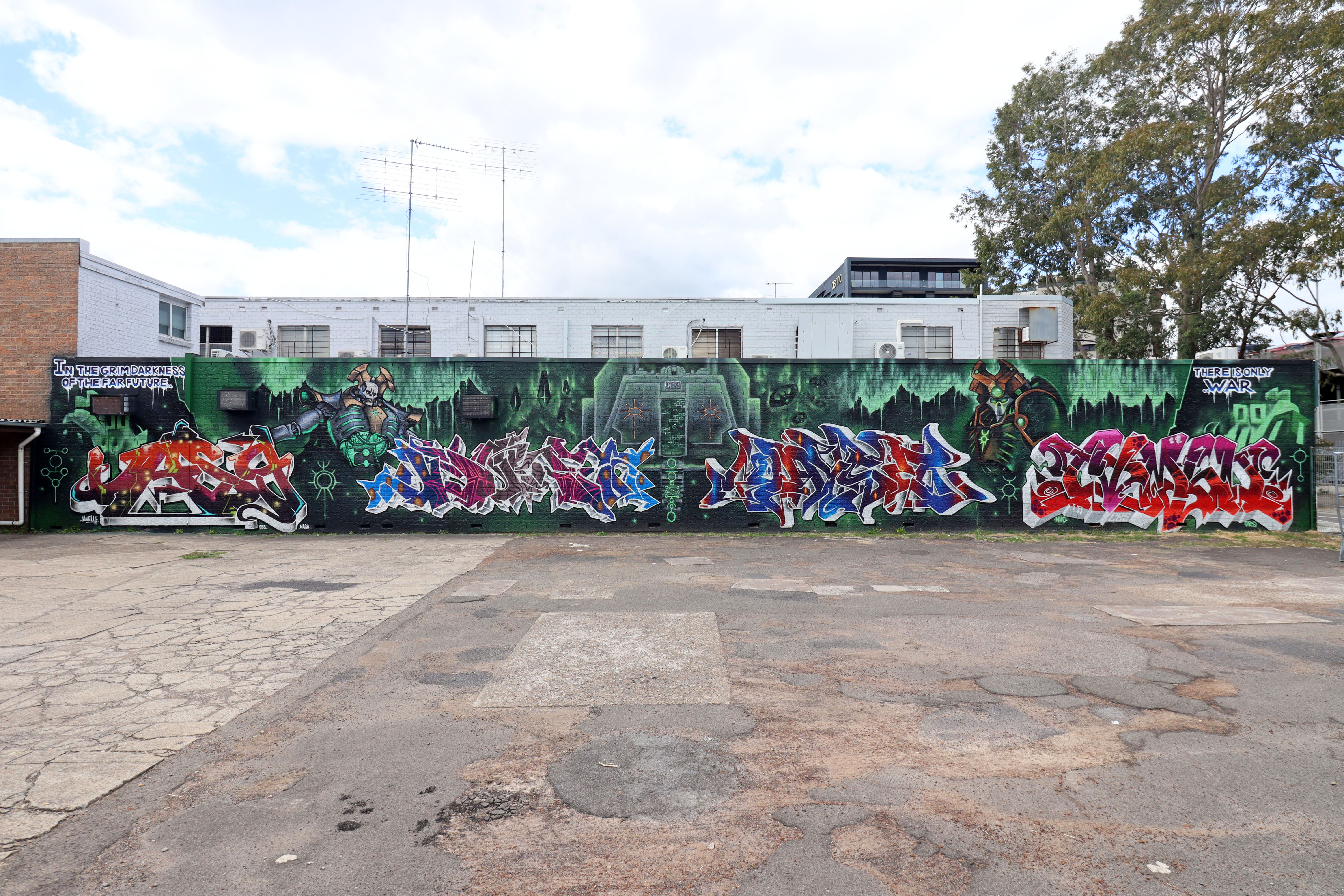 In the Grim Darkness of the Far Far Future... There is Only WAR by Jasy | Street Art NSW