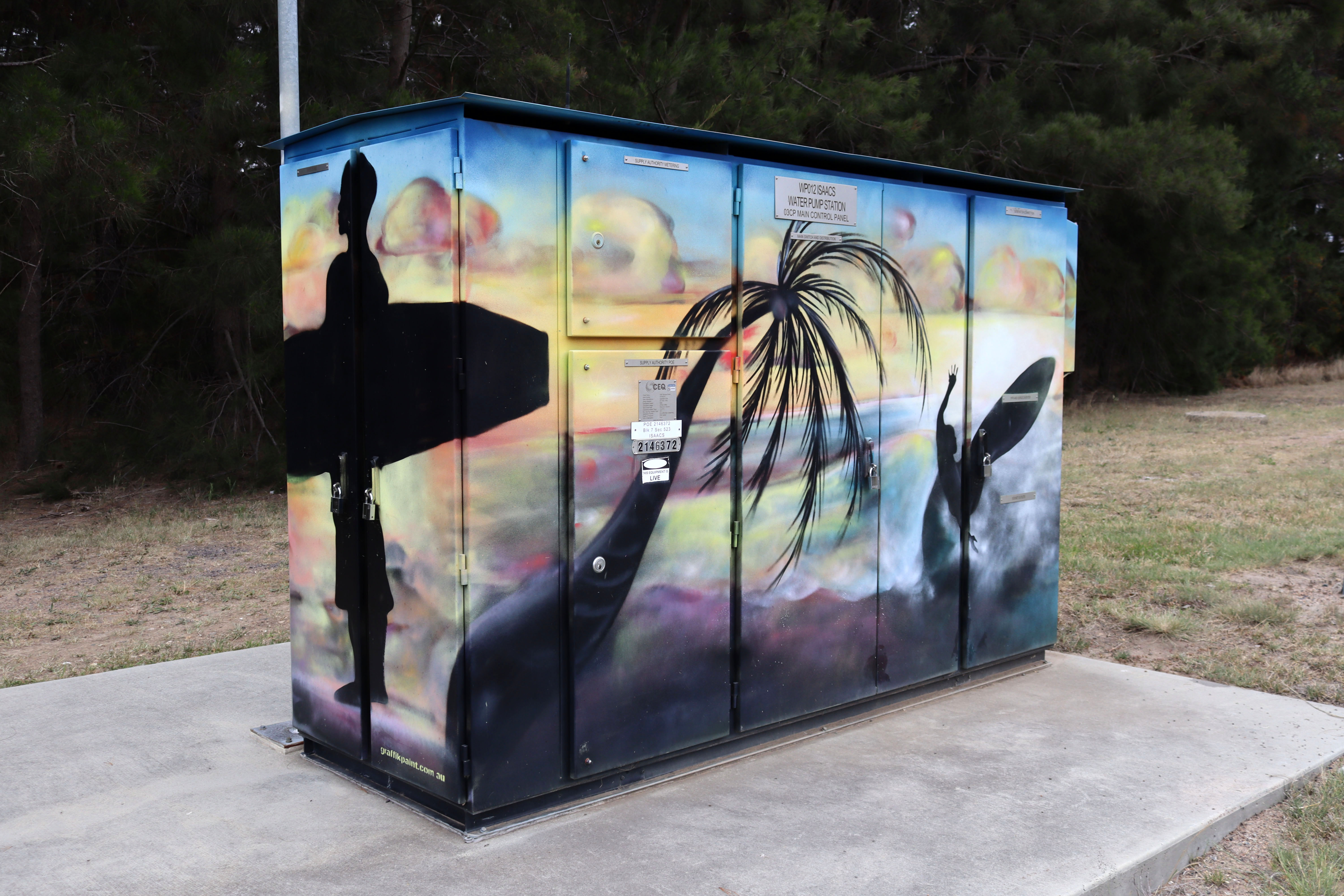 Isaacs Water Pump Station by GraffikPaint | Street Art NSW