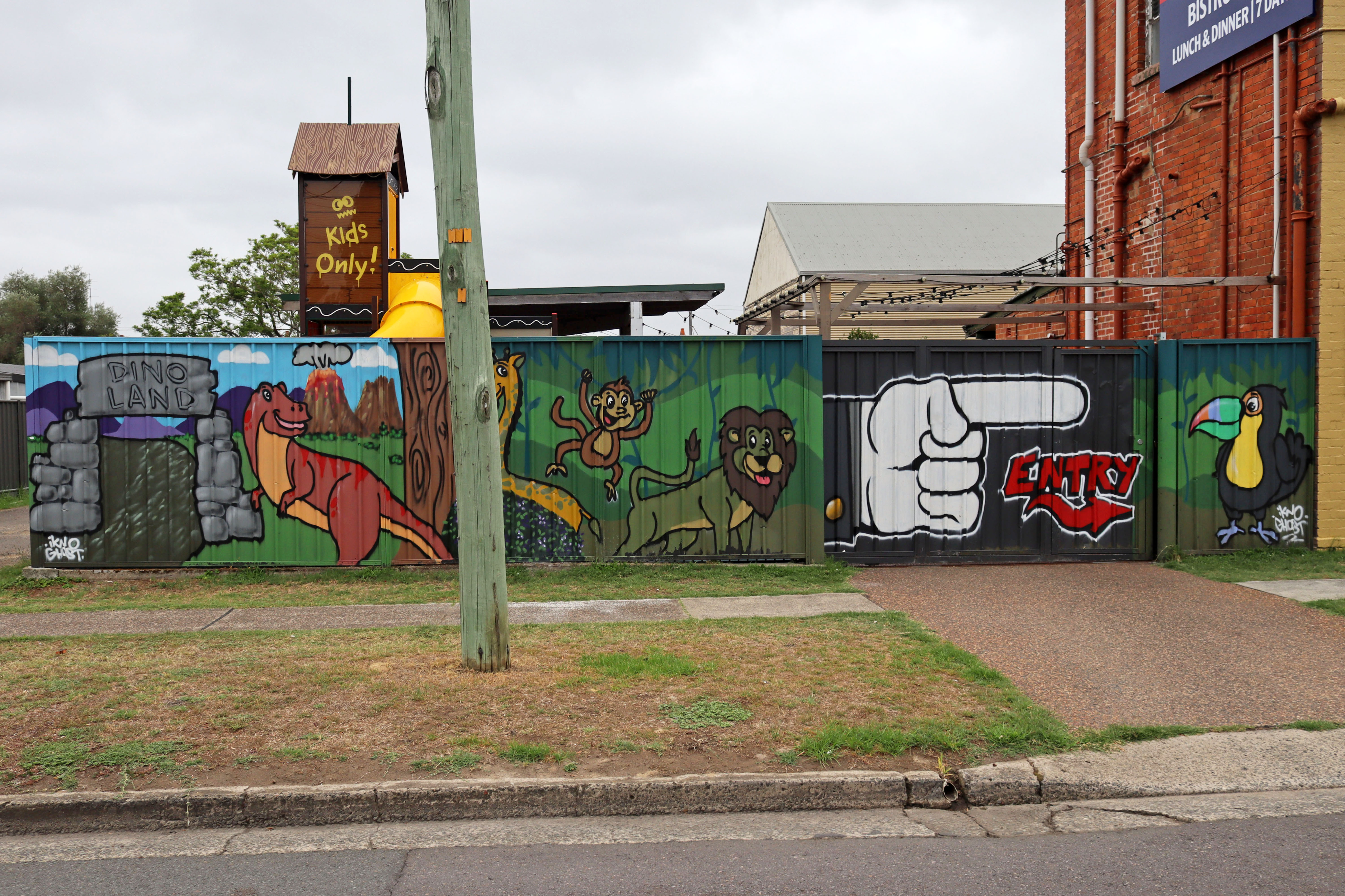Dino Land by Iknograffix | Street Art NSW