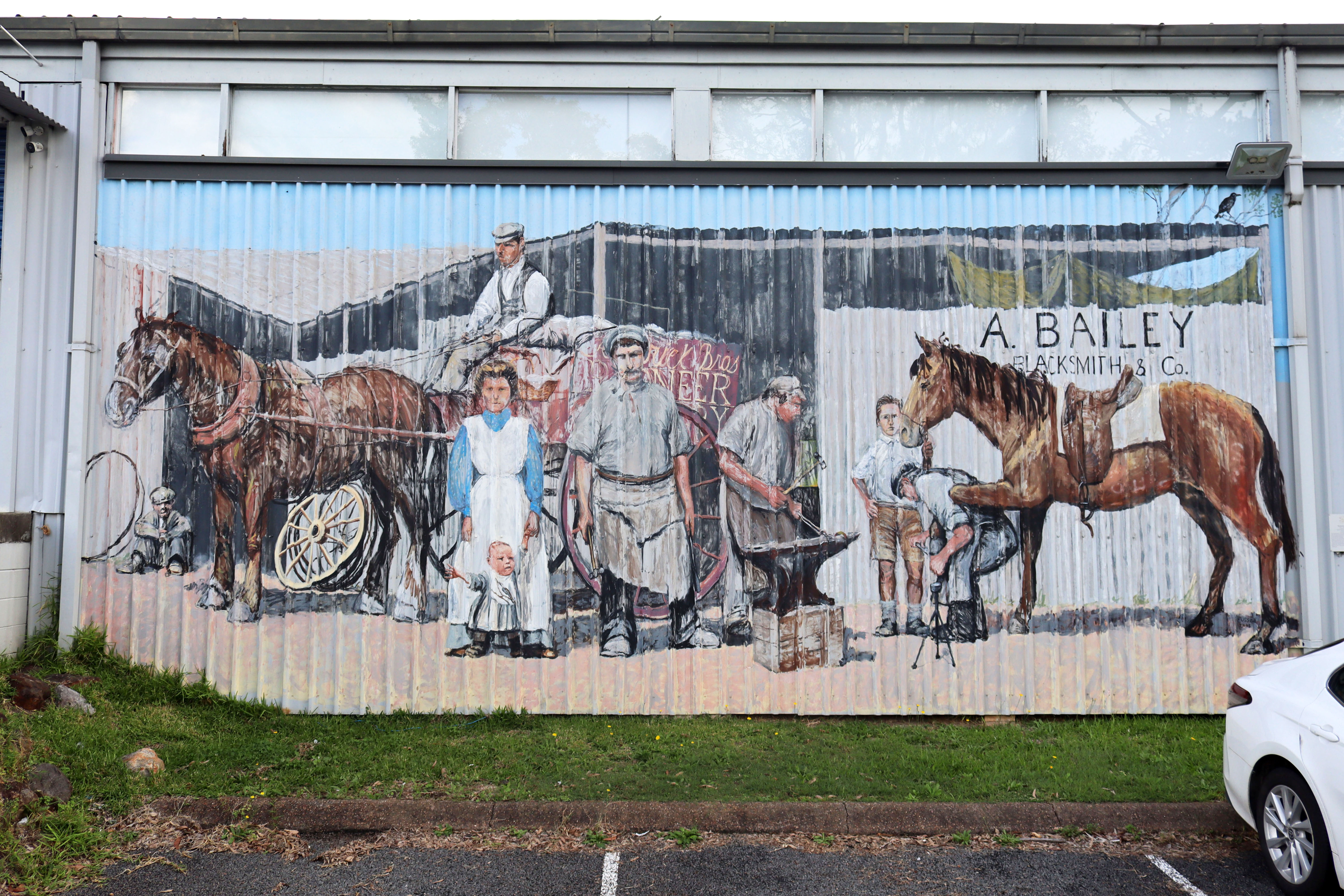 Blacksmiths Mural by Chris Fussell | Street Art NSW