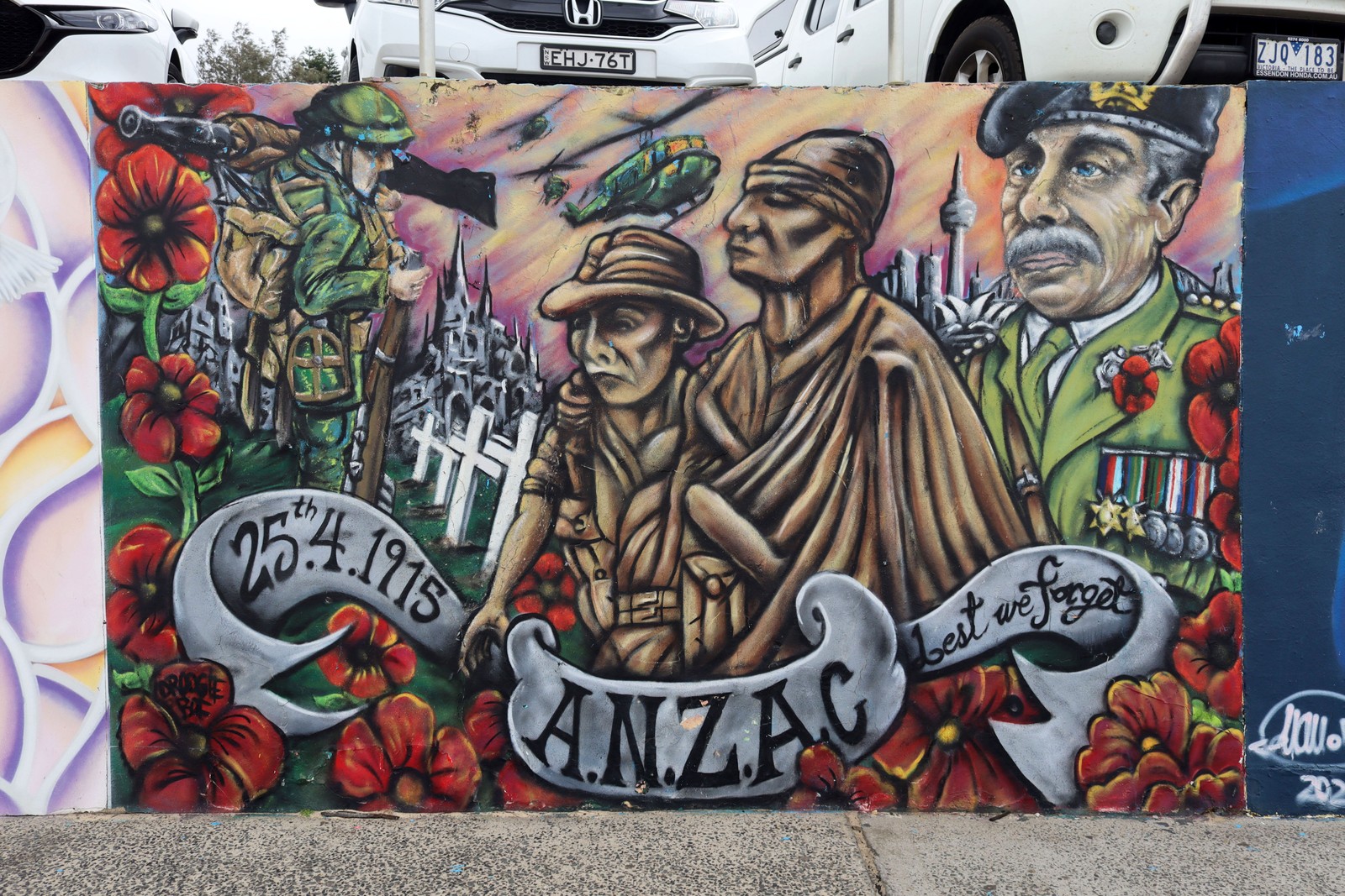 ANZAC Mural by Droogie | Street Art NSW