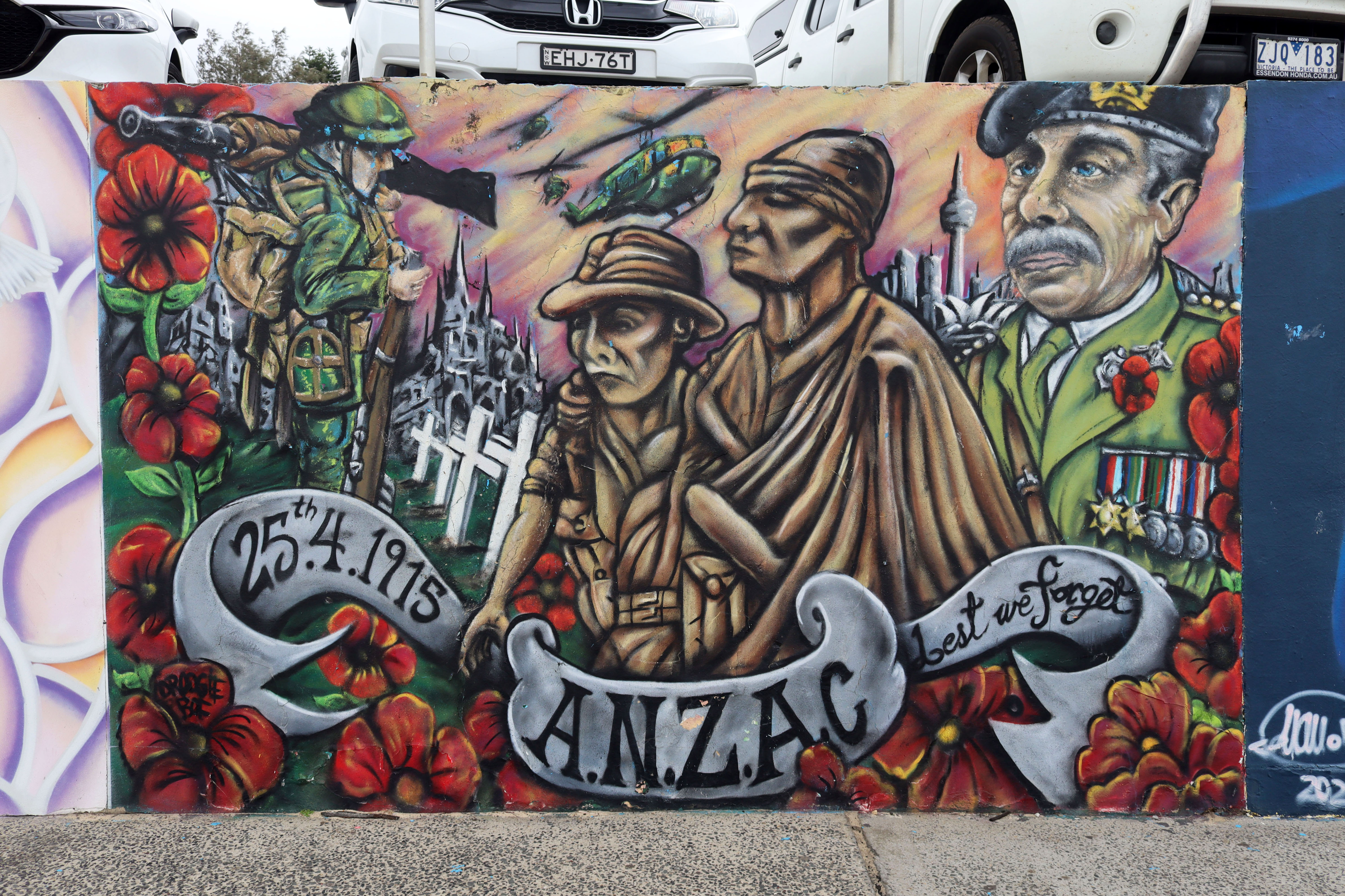 ANZAC Mural by Droogie | Street Art NSW