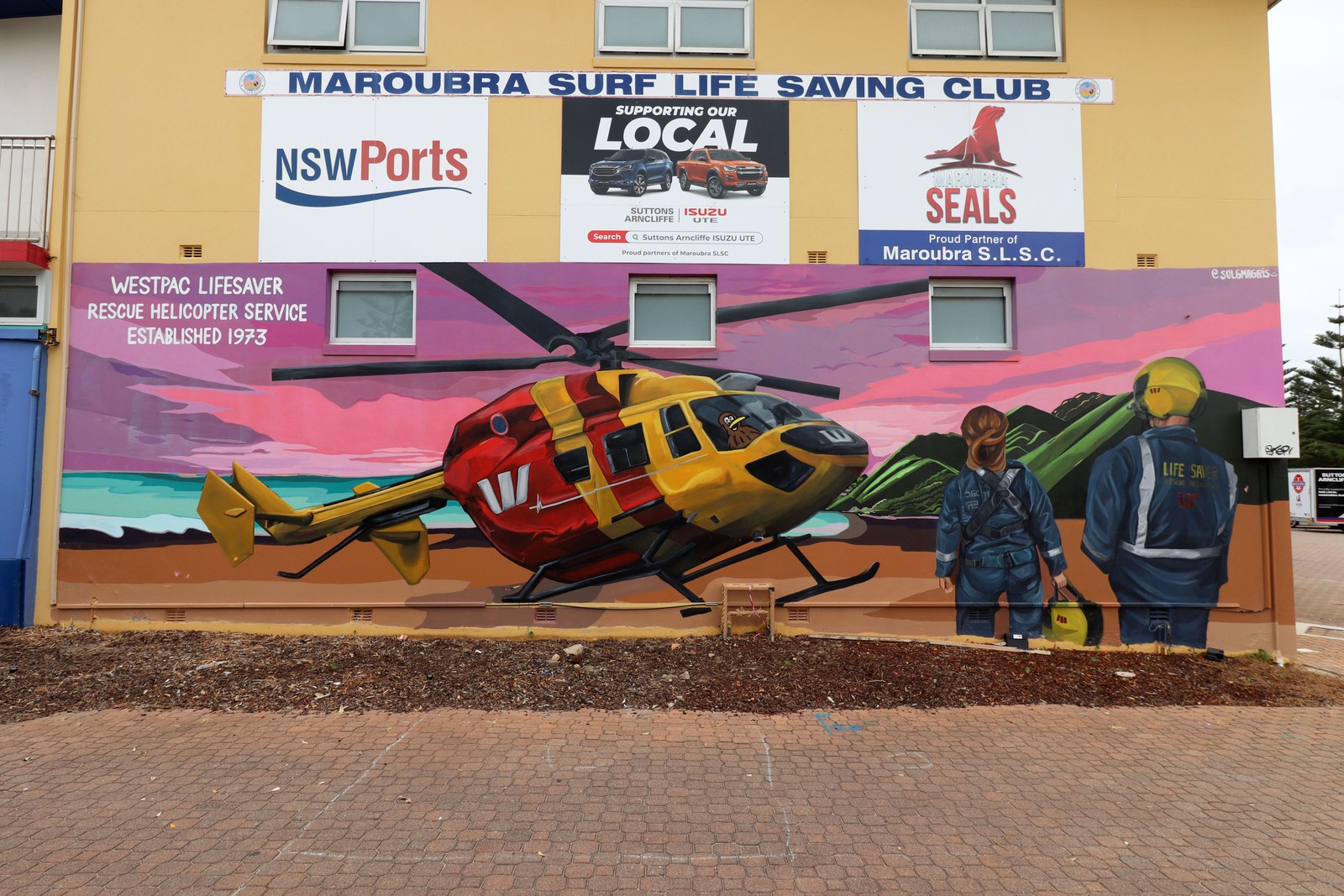 Westpac Lifesaver Rescue Helicopter Service by Sol Magris | Street Art NSW