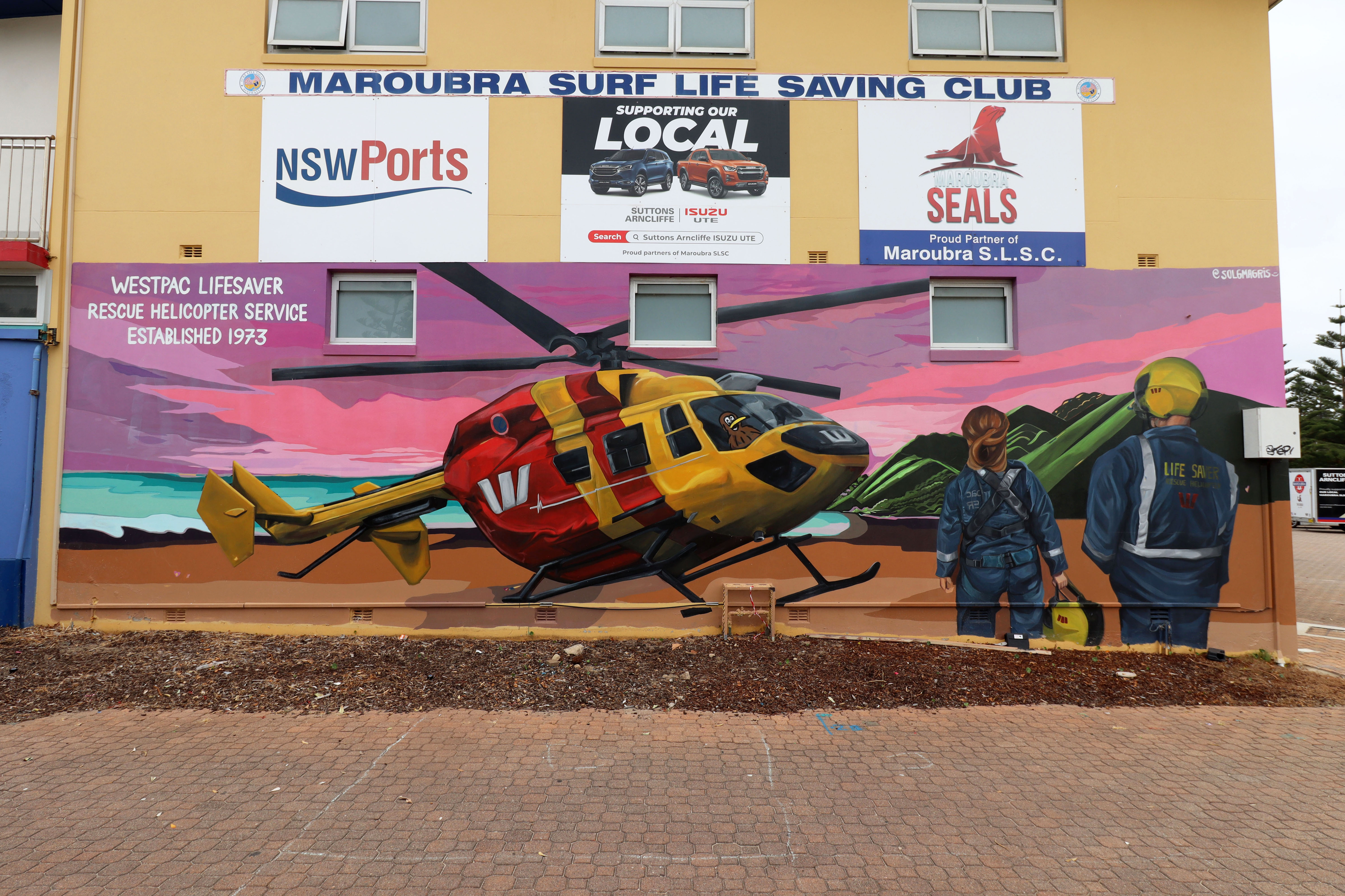 Westpac Lifesaver Rescue Helicopter Service by Sol Magris | Street Art NSW