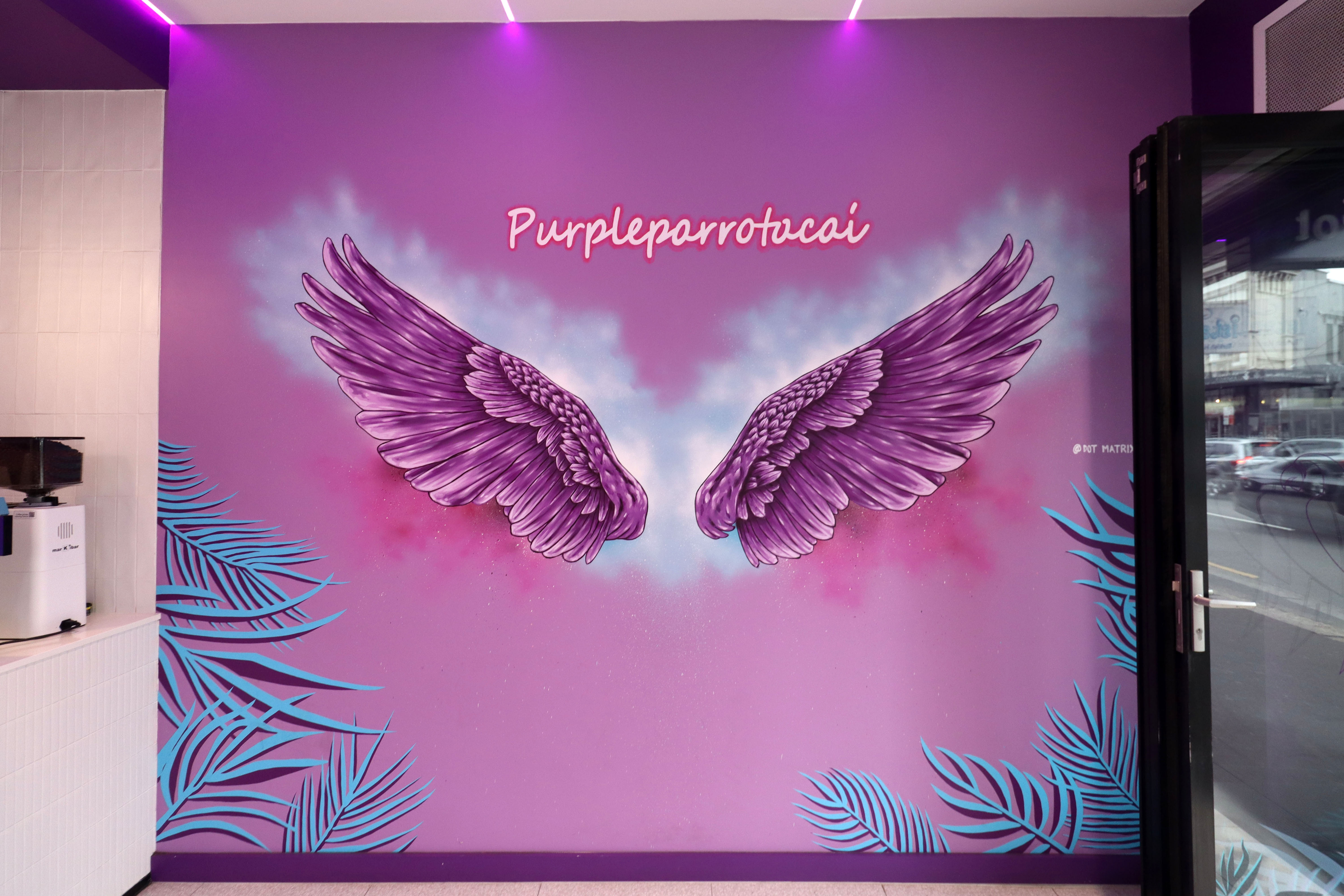 Purple Parrot Acai by Dot Matrix Design | Street Art NSW