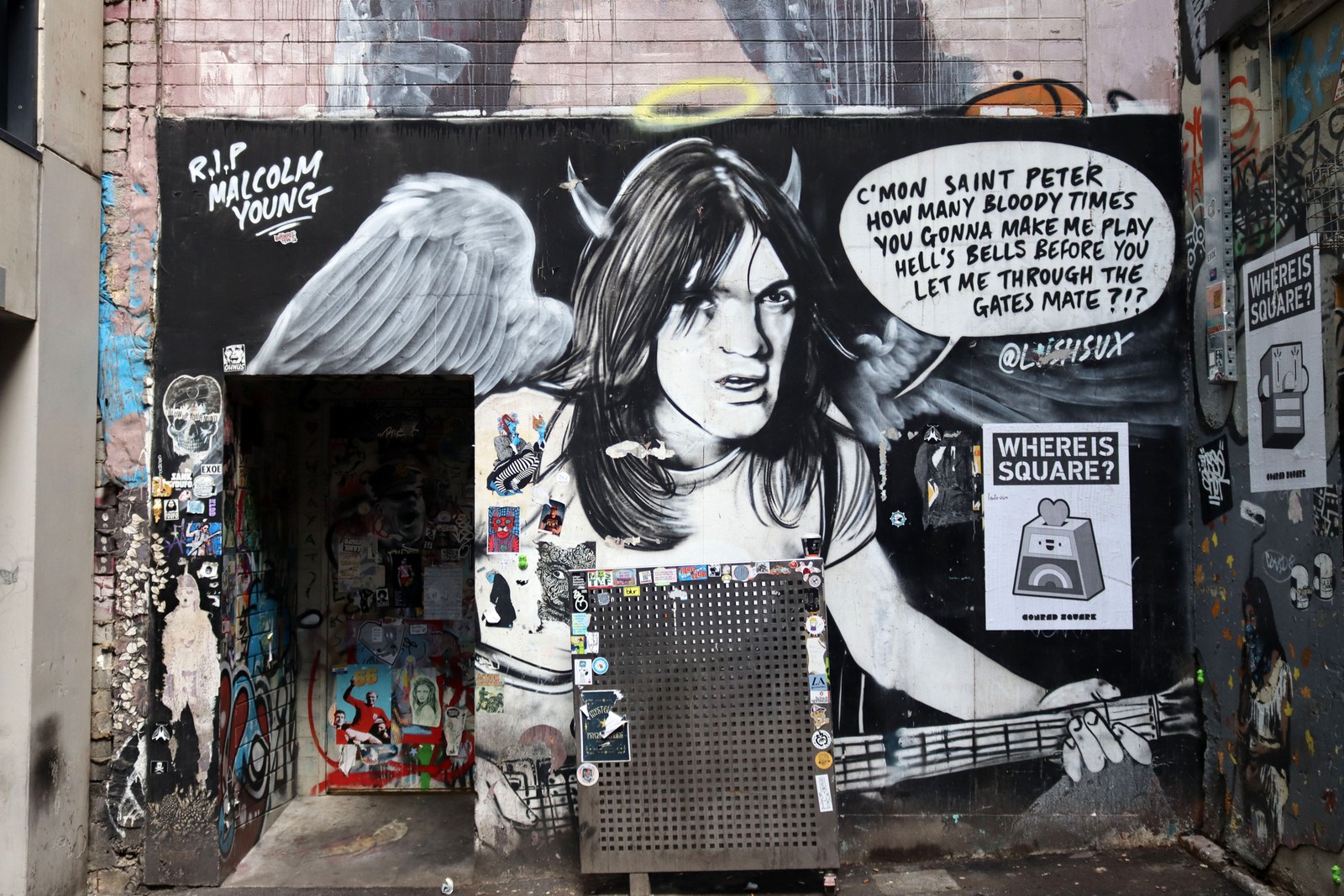 R.I.P Malcolm Young by Lushsux | Street Art NSW