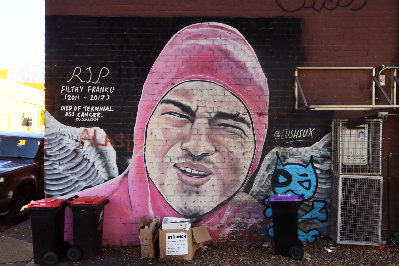 R.I.P Filthy Franku by Lushsux | Street Art NSW